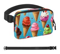 Colorful Ice Cream-1079 Belt Bag for Men and Women Fanny Pack,Belt Bag with Adjustable Strap,Fashion Crossbody Everywhere Belt Bag for Travel Outdoors Running Hiking, Multicolor 08, 1.5x9.0x5.9in