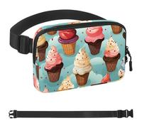 Colorful Ice Cream-1079 Belt Bag for Men and Women Fanny Pack,Belt Bag with Adjustable Strap,Fashion Crossbody Everywhere Belt Bag for Travel Outdoors Running Hiking, Multicolor 09, 1.5x9.0x5.9in