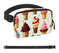Colorful Ice Cream-1112 Belt Bag for Men and Women Fanny Pack,Belt Bag with Adjustable Strap,Fashion Crossbody Everywhere Belt Bag for Travel Outdoors Running Hiking, Multicolor 08, 1.5x9.0x5.9in