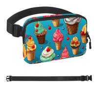 Colorful Ice Cream-1112 Belt Bag for Men and Women Fanny Pack,Belt Bag with Adjustable Strap,Fashion Crossbody Everywhere Belt Bag for Travel Outdoors Running Hiking, Multicolor 09, 1.5x9.0x5.9in