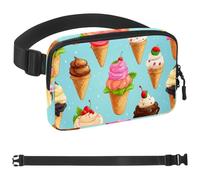 Colorful Ice Cream-1145 Belt Bag for Men and Women Fanny Pack,Belt Bag with Adjustable Strap,Fashion Crossbody Everywhere Belt Bag for Travel Outdoors Running Hiking, Multicolor 09, 1.5x9.0x5.9in