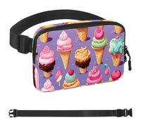 Colorful Ice Cream-1145 Belt Bag for Men and Women Fanny Pack,Belt Bag with Adjustable Strap,Fashion Crossbody Everywhere Belt Bag for Travel Outdoors Running Hiking, Multicolor 05, 1.5x9.0x5.9in