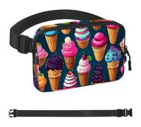 Colorful Ice Cream-1145 Belt Bag for Men and Women Fanny Pack,Belt Bag with Adjustable Strap,Fashion Crossbody Everywhere Belt Bag for Travel Outdoors Running Hiking, Multicolor 04, 1.5x9.0x5.9in