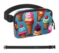 Colorful Ice Cream-1145 Belt Bag for Men and Women Fanny Pack,Belt Bag with Adjustable Strap,Fashion Crossbody Everywhere Belt Bag for Travel Outdoors Running Hiking, Multicolor 01, 1.5x9.0x5.9in