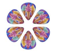 Colorful Ice Cream Cones With Sprinkles 6 Pack Guitar Picks With Case Colorful Guitar Plectrums Thin Medium Heavy Accessory For Acoustic Ukulele Bass