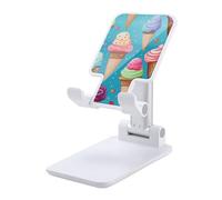 Colorful Ice Cream Novelty Folding Cell Phone Stand Printed Adjustable Desktop Phone Holder Travel Accessories 6.5×3.5×2.5 Inches