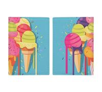 Colorful Ice Cream Passport Holder, ID Card Protector Case Passport Holder with Slot Passports Travel Wallet Document Cover for Women And Men