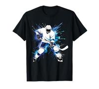 Colorful Ice Hockey Player Splash Splatter Art Dye Color T-Shirt