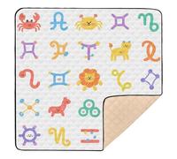 Colorful Illustration Constellation Soft Thick Baby Activity Play Mat for Floor 1-Piecing Tummy Time Activity Mat for Babies Infants Toddlers, 50'' x 50''