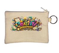 Colorful Imaginative Creativity Department Art Key Chain Coin Purse Beige