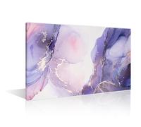 Colorful Ink Texture Paint Wall Art Decor 1 Panels Marble Spectacular Image Pictures Purple Painting Home Decor Print for Home Living Room Dining Room Stretched and Framed Ready to Hang (12"Wx18"H)