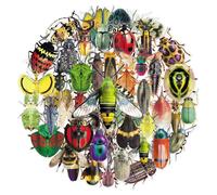 Colorful Insect Polyester Stickers, 50 PCS Waterproof Realistic Bug Decals for Laptops, Scrapbooking, Journals, Notebooks, Water Bottles, Suitcases, Phones & DIY Decor
