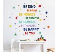 Colorful Inspirational Quote Wall Deor Be Brave Quote Wall Art Motivational Wall Stickers Inspirational Lettering Decals for Boys Girls Room Classroom Nursery Kids Home Decoration