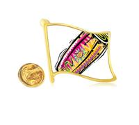 Colorful Instrument Mexico Culture Element Golden Metal Flag Lapel Pin Badge
