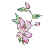 Colorful Iron Flower Ornament 20cm Double-Sided Design | Vibrant double-sided view, intricate details, lively garden accent, 20cm size, easy suction install