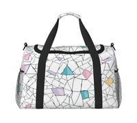 Colorful Irregular Geometric Travel Duffel Bag for Women Men,Print Polyester Tote Hand Luggage Bag with Shoulder Strap