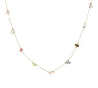 Colorful Irregular Natural Crystal Necklace Adjustable Chain 16.9 Inches Necklaces 18K Gold Plated Boho Beaded Choker Necklace for Women