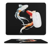 Colorful Japanese Fish Mousepad with Stitched Edges
