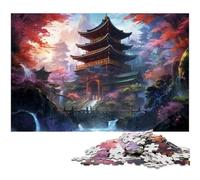 Colorful Japanese Temple 1000-Piece Jigsaw Puzzle cardboard Jigsaw Puzzles for Adults Ideal for Teenagers & Collectors, Travel Gift, Family Activity 26X38CM/10.23x14.96inch