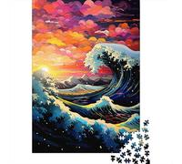 Colorful Japanese Waves 1000 Pieces Jigsaw Puzzles for Adults | Puzzles 1000 Piece for Adults Teens Puzzle | Puzzles | Gifts 1000pcs (75x50cm)