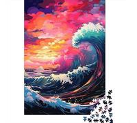 Colorful Japanese Waves Puzzles for Adults 1000 Puzzles for Adults 1000 Pieces Puzzle 1000 Pieces 1000 Piece Jigsaw Puzzles for Gift 1000pcs (75x50cm)