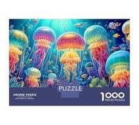 Colorful Jellyfish 1000 Pieces Extra-Thick Cardboard DIY Jigsaw Puzzle Color Pop, Cognitive Development & Rehabilitation Puzzle, Leisure Activity, Premium Quality Puzzle 52x38cm/1000pcs