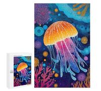 Colorful Jellyfish Art Print Puzzle 1000 Teile Schwer Puzzle Spielzeug Lernspiel Impossible Herausforderungsspielzeug Für Erwachsene Kinder 1000 PCS