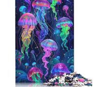 Colorful Jellyfish Deep Sea Puzzle for Adults And Teenagers 1000 Pieces Wooden Puzzle Adult Jigsaw Puzzle Funny Jigsaw Puzzles 1000pcs (75x50cm)
