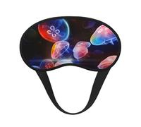 Colorful Jellyfish Print Sleep Eye Mask Light Blocking Soft and Comfortable Night Eye Blinder for Women Men for Sleeping Travel Night Shift