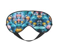Colorful Jellyfish Print Soft Eye Mask/Sleep Eye Mask/Blackout Eye Mask, Suitable for Travel/Office/Yoga/Nap
