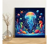 Colorful Jellyfish Seahorse 1000 Piece Jigsaw Puzzles for Adults, Colourful, Fun, Challenging and Brainteasing Adults jigsaw puzzles 1000 Pieces, Beautiful Decoration Puzzle