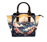 Colorful jellyfish Women Top Handle Shoulder Bag Personality Rivet Satchel Tote Middle Size Handbag Purse Bag, Snow on the Mountain, One Size