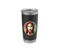 Colorful Jesus Christ Image Face Christian Lord Saviour God Stainless Steel Insulated Tumbler