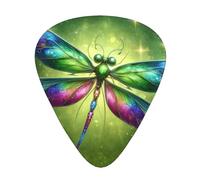 Colorful-Jewel-Dragonfly 12 Pack Guitar Picks With 3 Thicknesses And Storage Box, Abs Plectrums For Electric Bass Guitar Players