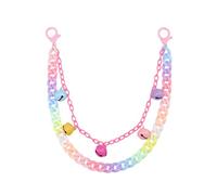 Colorful Jingling Bell Charm Acrylic Pants Trousers Chain for Women Men Lovely Sounds Bells Rainbow Layered Punk Rock Wallet Belt Pocket Waist Jeans Chains Hip Hop Gothic Street Body Accessories