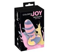 Colorful Joy Tricolour Butt Plug Pink/Grey/Yellow 2.5/4.0 cm