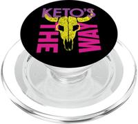 Colorful Keto Warrior Space Bounty Hunter Skull Parody 80's PopSockets PopGrip for MagSafe