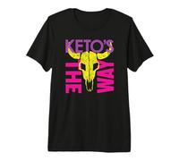 Colorful Keto Warrior Space Bounty Hunter Skull Parody 80's Premium T-Shirt