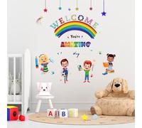 Colorful Kids Equality Wall Decals: Inspirational Quotes & Play Corner Decor for Nursery, Reading Room, Classroom, Playroom, Daycare, Bedroom