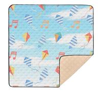 Colorful Kite Note Flying Cute Foldable Baby Gym & Activity Mat for Floor Washable Padded Baby Mat for Baby Kids Toddlers Infants, 50'' x 50''