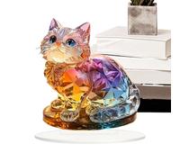 Colorful Kitten Acrylic Desktop Ornaments - Creative Cute Figurines | Decorative Acrylic Cat Home Props For Living Room Bedroom Study | Cat Decor - Modern Home Decoration Gift
