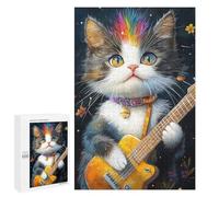Colorful Kitten Guitar Painting Puzzle 1000 Teile Schwer Puzzle Spielzeug Lernspiel Impossible Herausforderungsspielzeug Für Erwachsene Kinder 1000 PCS