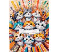 Colorful Kitty Crew Handwriting & Creativity Journal: Dotted Midline with Picture Space | Grades K-2 | 100 Pages for Writing and Drawing | Vibrant Cats Pattern for Kids