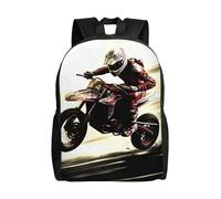 Colorful Knapsack Rider Racing Car Sports Bag Durable School Backpack for School, Travel, Work, 42X32X14Cm