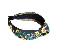 Colorful Knotted Wide Headbands With Embroidery Flower Designs Great For Mexico Independence Days Gathering Celebration Embroidery Flower Headbands
