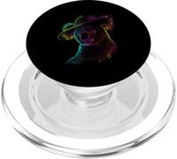 Colorful Koala Hat Abstract Line Art Design PopSockets PopGrip for MagSafe