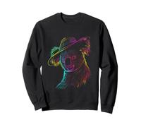 Colorful Koala Hat Abstract Line Art Design Sweatshirt