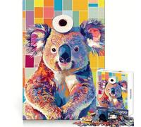 Colorful Koala with Toilet Paper Roll 1000 Piece Jigsaw Puzzles- Brain Exercise, Precise Cut, Real Challenge, Wall Display (38x52cm)