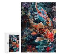 Colorful Koi Fish Art Print-1 Puzzle 1000 Teile Schwer Puzzle Spielzeug Lernspiel Impossible Herausforderungsspielzeug Für Erwachsene Kinder 300 PCS