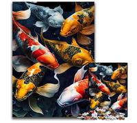 Colorful Koi Watercolor 1000 Piece Puzzle Jigsaw Puzzles for Adults Brain Challenge for Teenagers Home Decor 1000 PCS(38x26cm)